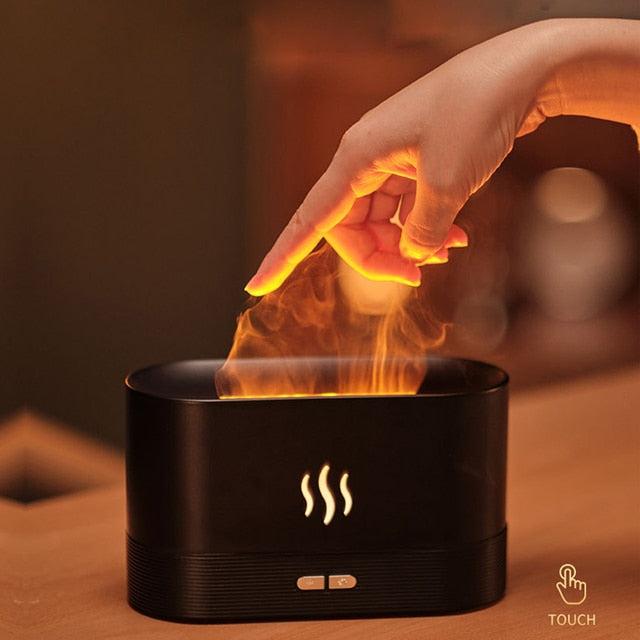 REUP Umidificador de Ar Chama Difusor de Óleo Essencial Aroma Ultrasonic Mist Maker Aromaterapia Umidificadores Difusores Fragrâncias