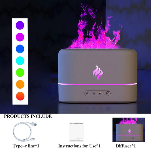 REUP Umidificador de Ar Chama Difusor de Óleo Essencial Aroma Ultrasonic Mist Maker Aromaterapia Umidificadores Difusores Fragrâncias